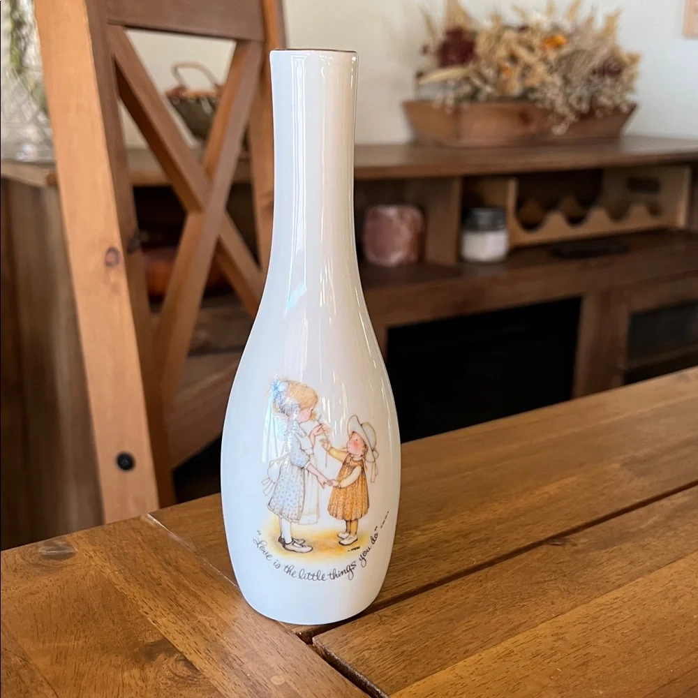 Holly Hobbie 7” porcelain bud vase
